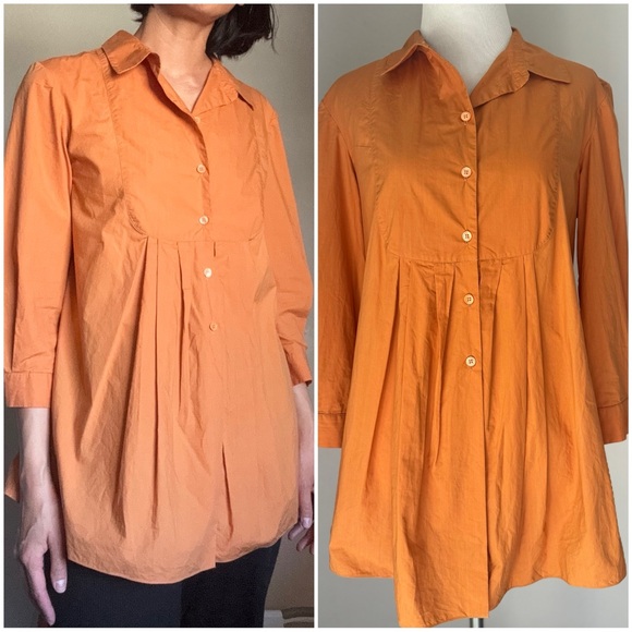 Marni Cotton Poplin Pleated Button-Up Shirt - Picture 1 of 8